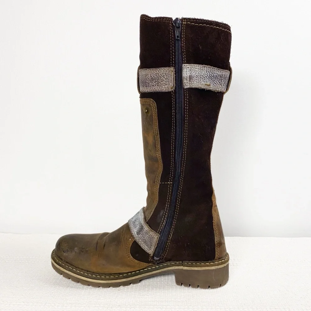 Bos. & Co Womens Innercity Brown Leather Suede Sherpa Lined Tall Boots EU 36 / 6 - Picture 4 of 11